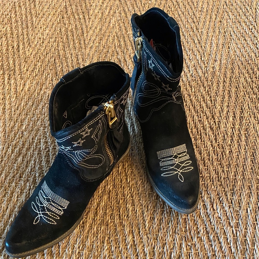 Leather boots from Sundance Catalog, Size 7, black
